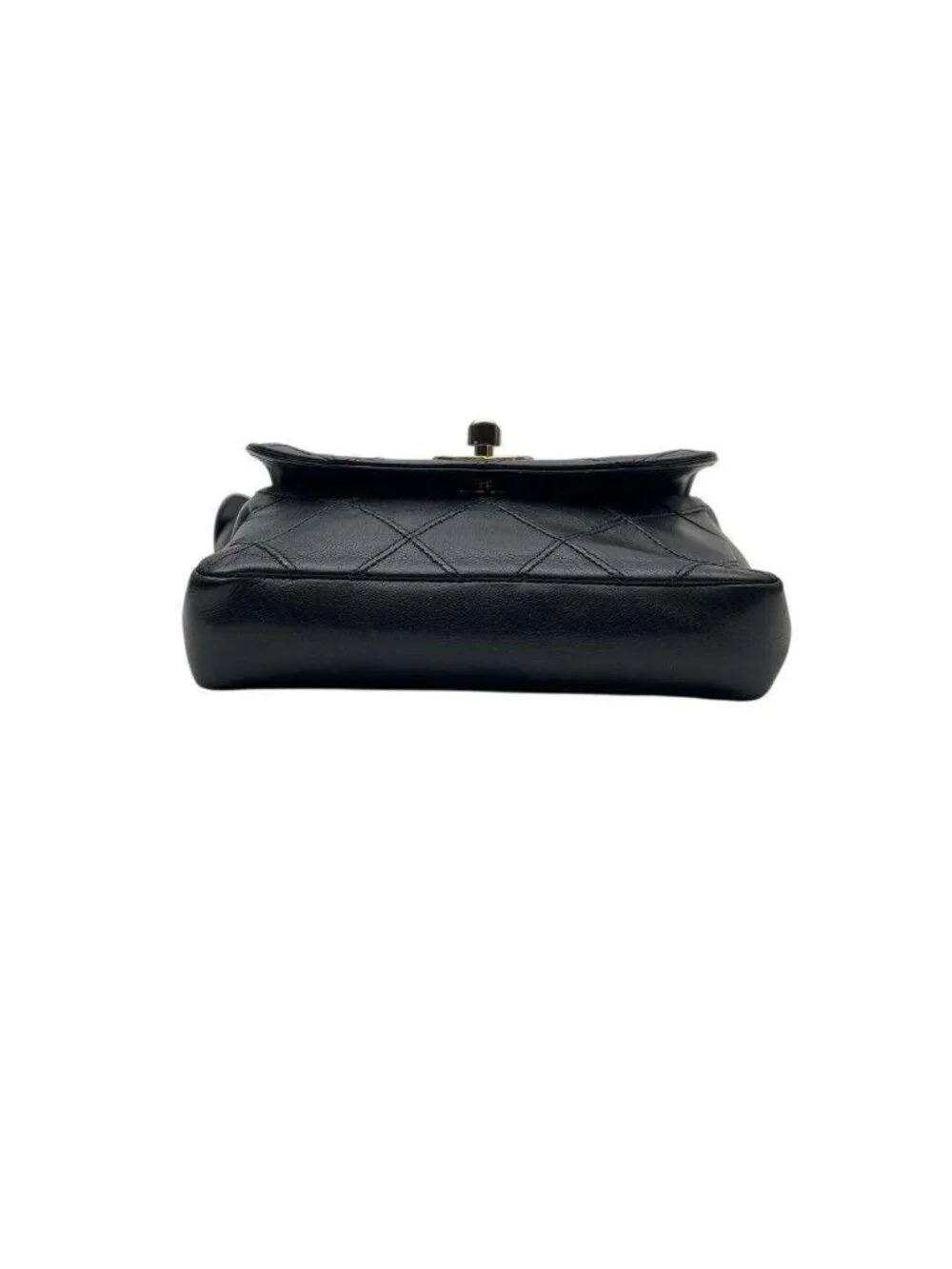 Chanel Bicolor Quilted Waist Bag Pouch CC Logo Black